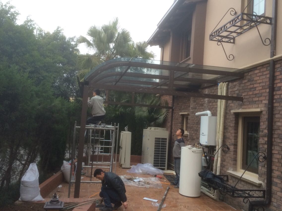 半山铝合金棚施工现场